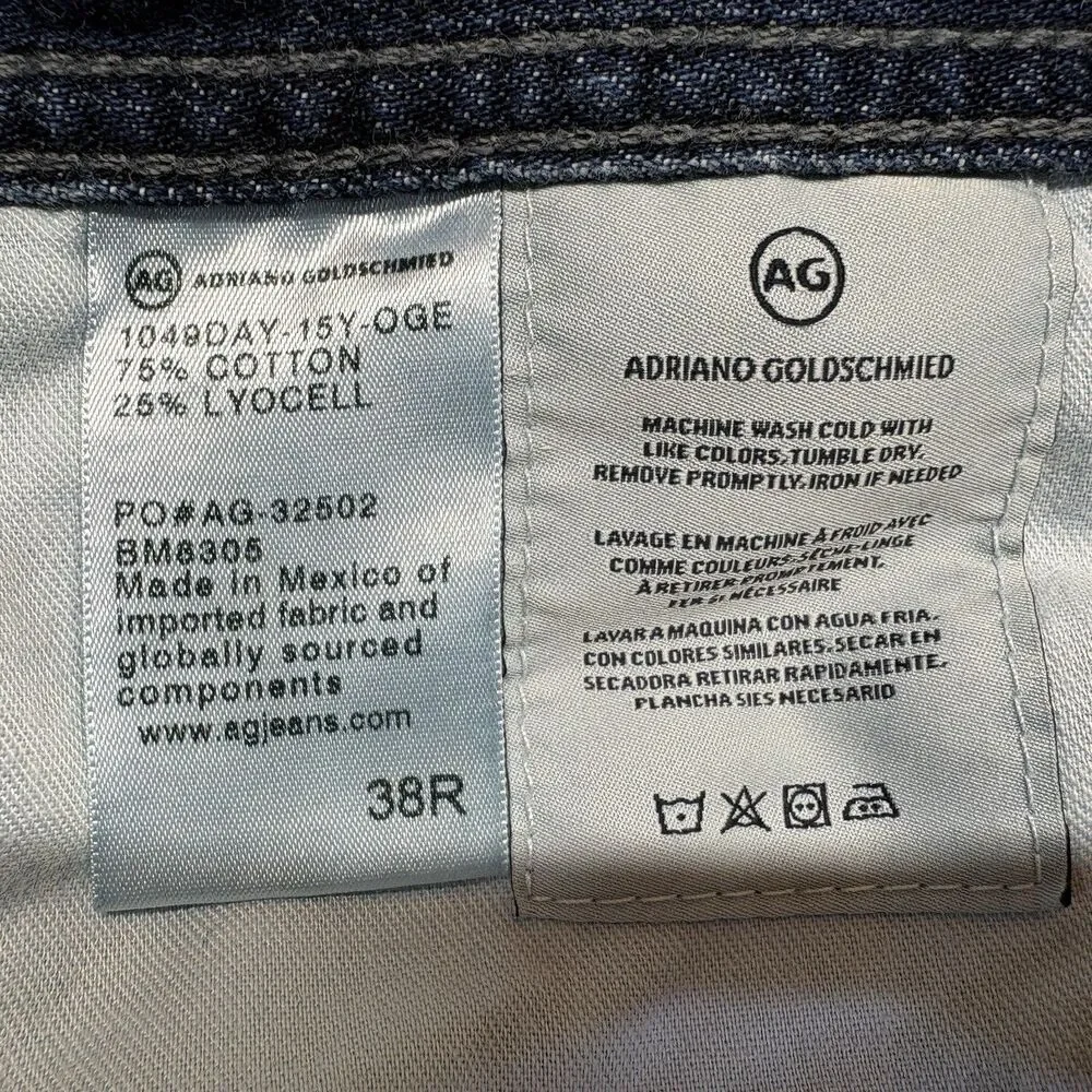 AG Adriano Goldschmied Mens Size 38R The‎ Protege Straight Leg Jeans Blue Denim
